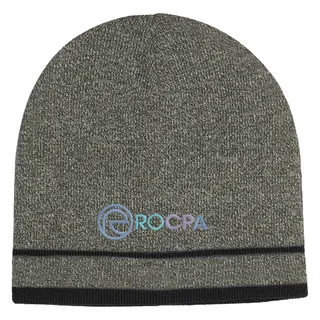 1077 - Knit Beanie With Double Stripe