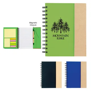 6107 - Spiral Notebook With Sticky Notes And Flags