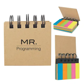 1340 - Spiral Book With Sticky Notes And Flags