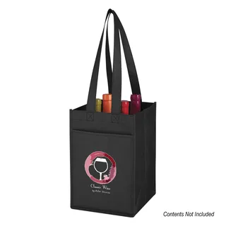 3324 - Non-Woven 4 Bottle Recycled Wine Tote Bag