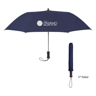 4120 - 44" Arc Telescopic Folding Wood Handle Umbrella