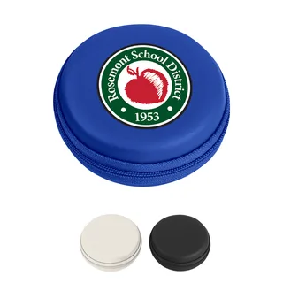 2856 - Round Zippered Electronics Travel Case
