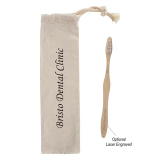 9114 - Bamboo Toothbrush In Cotton Pouch