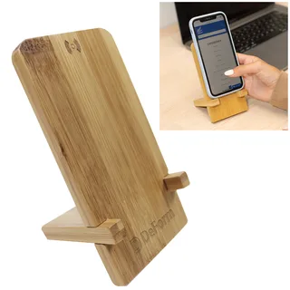 25027 - Bamboo Wireless Charger Phone Stand