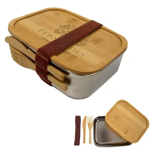 75004 - Sophisticate Stainless & Bamboo Bento Box