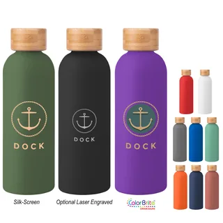50039 - 17 Oz. Blair Recycled Stainless Steel Bottle With Bamboo Lid