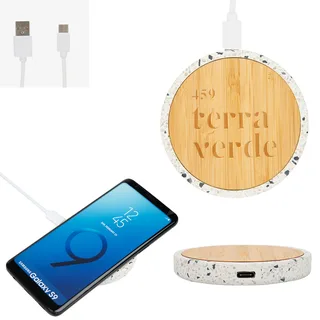 26556 - 10W Speckle & Bamboo Wireless Charger