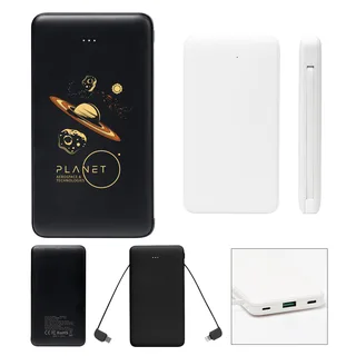 25198 - 10,000 mAh Power Bank With Integrated Cables