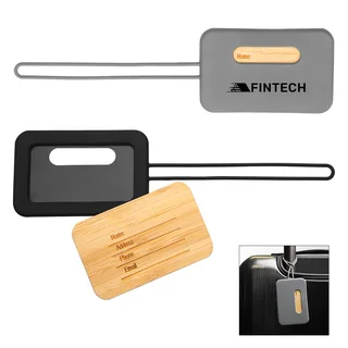 9755 - First Class Bamboo & Silicone Luggage Tag