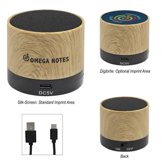 24462 - Allegro Wood Grain Wireless Speaker 2.0