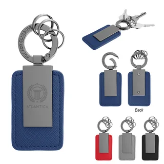 20064 - Leatherette Carabiner Clip Key Tag