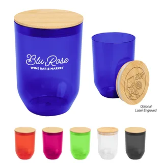 50415 - 12 Oz. Montrose rPET Wine Tumbler With Bamboo Lid