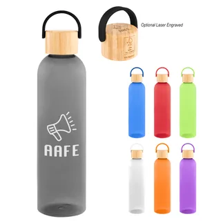 50256 - 32 Oz. Jeffrey rPET Bottle With Bamboo Lid And Easy Carry Handle
