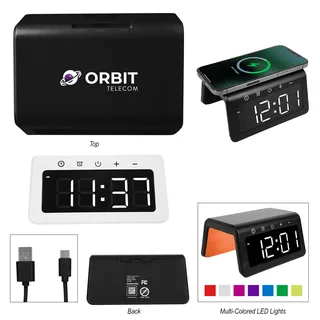 25202 - 15W Light-Up Wireless Charger Alarm Clock