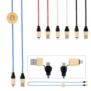25326 - 3' 60W Bamboo & rPET Fast Charging Cable