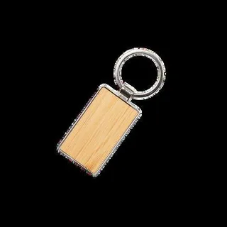 CP12825 - LLAVERO DE MADERA COLOR NATURAL, RECTANGULAR ACURVADO